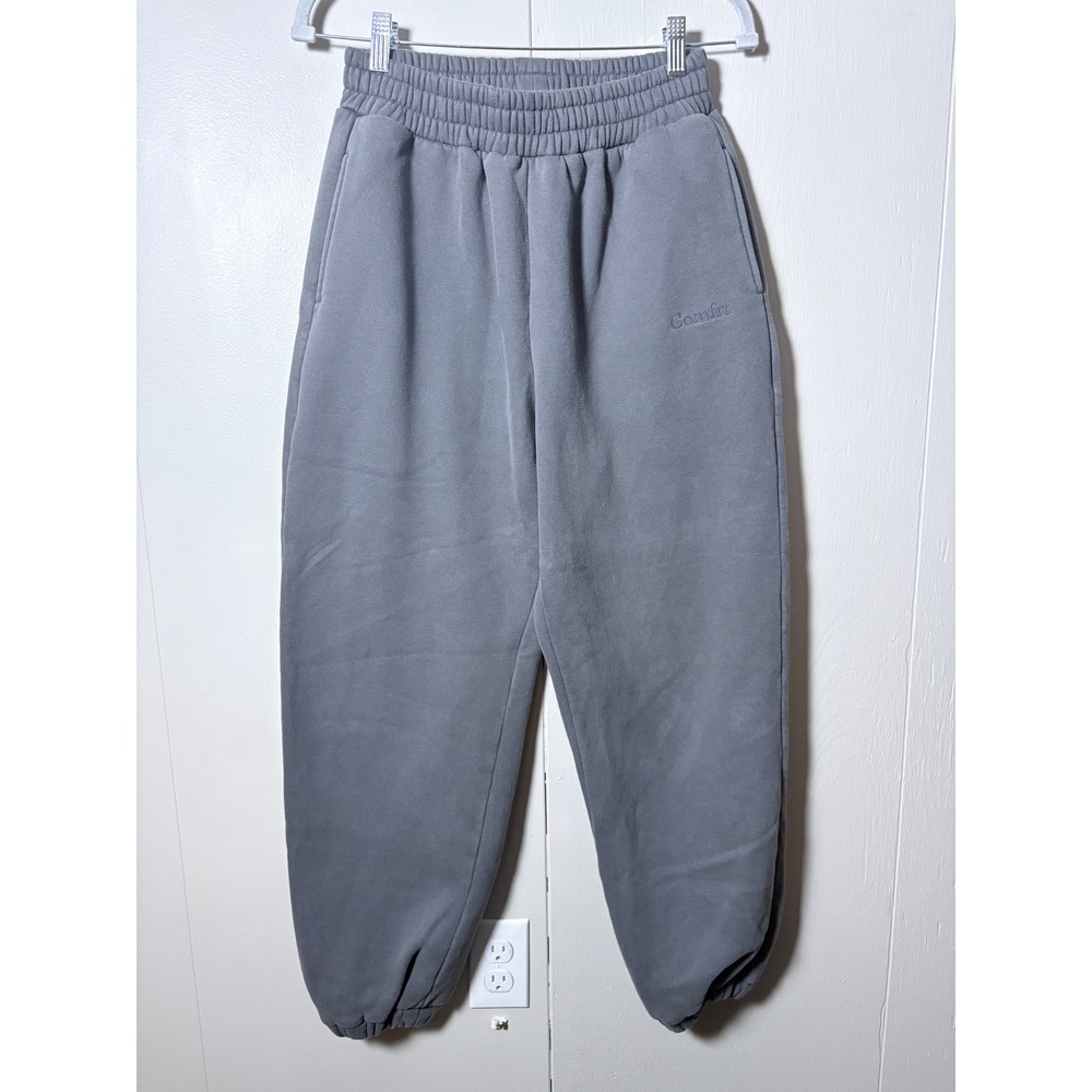 Comfrt Cloud Sweatpants Gray High Waisted Fleece Joggers M Lounge Comft